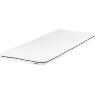 BELIANI Schaumstoffmatratze Weiß 80 x 200 cm Kindermatratze Mittel Medium Härtegrad Abnehmbarer Bezug mit Reißverschluss für Bettschublade Rollbett - Weiß, Grau