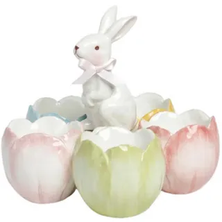 Eierbecher , Blau, Gelb, Grün, Rot, Weiß, Pink , Keramik , Uni , Blume , 15 cm , Lfgb , lebensmittelecht , Geschirr, Tischkultur & Serviergeschirr, Eierbecher