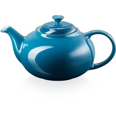 Le Creuset Klassische Teekanne aus Steinzeug, 1,3 Liter, für 3–4 Tassen, Deep Teal, 70702136420000