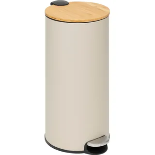 5 five simply smart - Mülleimer mit bambusdeckel 30l "modern color" beige - Beige