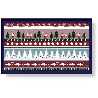 GEMITEX Teppich Merry Christmas 45 x 75 Dis. 10 rutschfest Made in Italy Digitaldruck maximale Farbdefinition