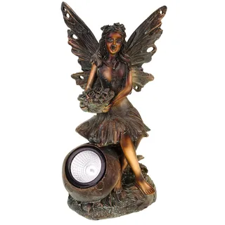Kremers Schatzkiste Edle Elfe mit Solar Blumenschale Figur Gartenfigur 30 cm Fee Fairy