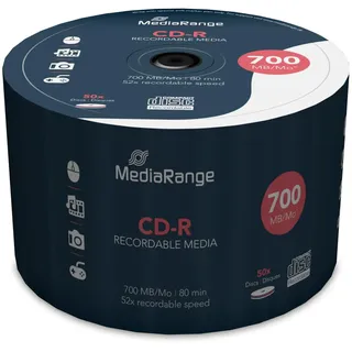 MediaRange CD-R 700MB|80min 52-fache Schreibgeschwindigkeit, Pack 50
