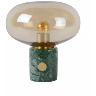 Tischleuchte Marmor Glas Grün Bernstein Nachttisch 24 cm E27 Schalter Tischlampe