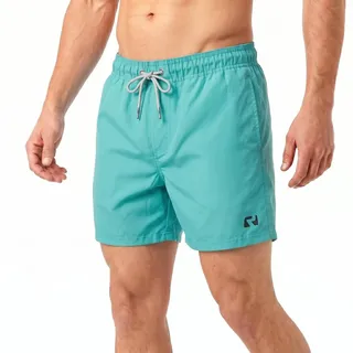 RIPT Herren Badeshorts Schnell Trocknend – Badehose mit Mesh Innenfutter, UV50 Sonnenschutz, Kordelzug Boardshorts für Strand Schwimmen Urlaub Sommer (Türkis, L)