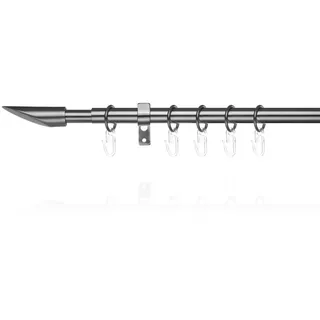 Lichtblick ORIGINAL »Gardinenstange Lipstick, 20 mm, ausziehbar, 1 läufig 130 - 240 cm« Ø 20 mm 1 läufig-läufig ausziehbar Einläufige Vorhangstange mit Ringen für Gardinen und Stores., silberfarben