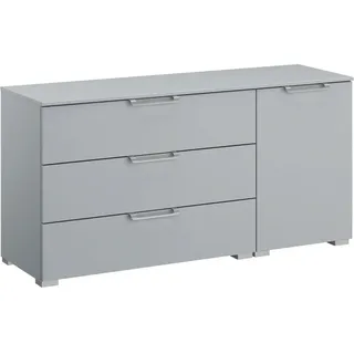 Novel Sideboard , Hellgrau , Metall , 1 Fächer , 3 Schubladen , 120x61x42 cm , Blauer Engel, Goldenes M, BQ - Bündnis für Qualität, Made in Germany , Typenauswahl, Beimöbel erhältlich, stehend, in verschiedenen Größen erhältlich, in verschiedenen Holzdekoren erhältlich , Kleinmöbel, Kommoden, Sideboards