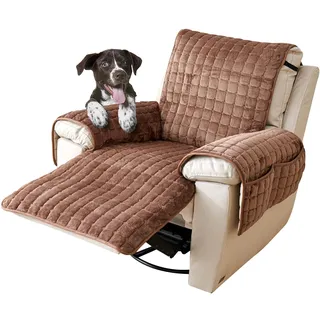 CFPLeHiYS Sesselschoner für Relaxsessel Sesselüberwurf mit Armlehne Sesselauflage Anti-Rutsch Fernsehsessel Schonbezug Sofa Armlehnenbezüge Sesselbezug für Haustieren Hund(Kaffee,1 Sitz (53 * 190cm))