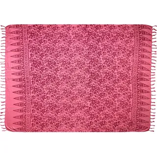 Wogeka Sarong – Blickdichtes luftiges Strandtuch in Rot Pink für Damen & Herren als Pareo Wickelrock Cover Up Strandkleid Wrap für den Strand 12