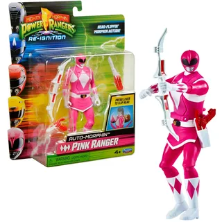Power Rangers - Auto-Morphin, 2-in-1-Figur mit Gelenken, 15 cm, Ranger Rosa – Kim, für Kinder ab 4 Jahren, PWG075