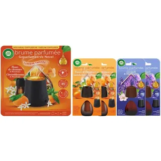 Air Wick Duftspray, Duftspender, Zitronenblüte, 20 ml + 4 Nachfüllpackungen: 2 x Zitronenblüte + 2 x Lavendel und Eukalyptus