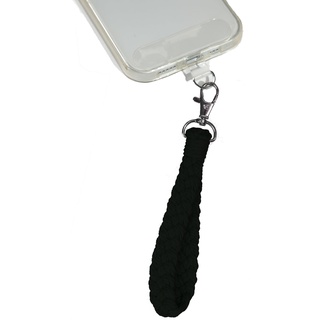 AMAYO - Boho Handykette Universal, Handyanhänger, Handy Perlen Schlüsselband, Handschlaufe, Baumwolle, Armband, Handyband, kompatibel mit jedem Handy, Smartphone und Handy Hülle (Schwarz Makramee)