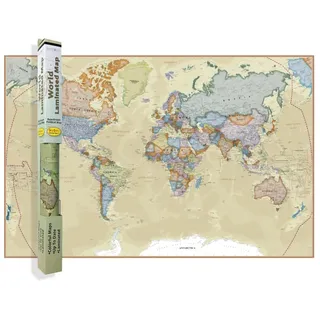 Waypoint Geographic Boardroom Series World Wall Map, Antik-Stil, laminiertes Weltkarten-Poster, pädagogische Wandkunst für Zuhause, Klassenzimmer oder Büro, einzigartige Geschenke, 61 x 91,4 cm