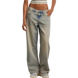 Urban Classics Damen Jeans Ladies Low Waist Baggy Fit Denim, Damen Jeanshose mit niedriger Taille und Baggy-Passform, Größen 26-36