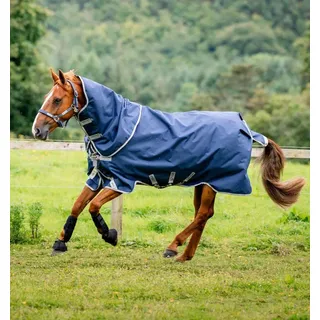 Horseware Amigo 1200D Plus Turnout 100g- Navy/Titanium Grey & Silver, 145 - Blau