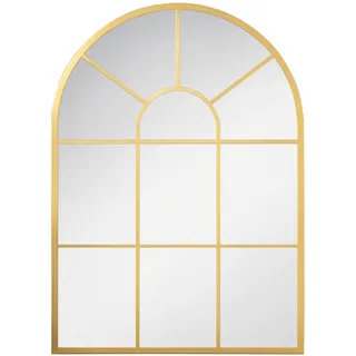Homcom Wandspiegel 70 x 50 cm Spiegel mit Metallrahmen Dekorativer Hängespiegel Flurspiegel für Schlafzimmer Wohnzimmmer, Gold