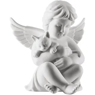 Rosenthal Engel klein Weiß matt Engel mit Katze 6,5 cm