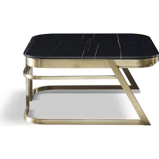 Beistelltische Couchtisch Holz Tisch Beistell Sofa Couch Tische Marmor Stein Neu - Schwarz