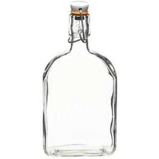 KitchenCraft Home Made Glasflasche mit Bügelverschluss, 0 5 Liter Flasche für Spirituosen wie Schnaps, Gin oder Whiskey, Karaffe Schnapsspender, Küchenhelfer, Gin Flasche, Glas, 500 ml