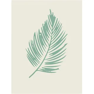Komar Bild "Winter Tropics Black Panther Palm Leaf" Tiere 1 Stk. tlg. Wandbild zur Dekoration im Kinderzimmer - ohne Rahmen, farbe bild(er): grün