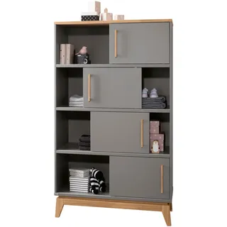 Paidi Regal , Grau, Eichefarben , Holz, Holzwerkstoff , Eiche , massiv , 94.8x161x39.6 cm , Blauer Engel, Goldenes M , Wohnzimmer, Regale, Bücherregale