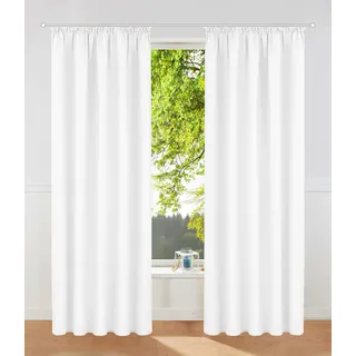 Vorhang OTTO HOME "Raja" Gr. 4, weiß, B:140cm H:245cm, Polyester, Recyceltes Material, Gardinen, Vorhang, Blickdichtes Material, Einfache Montage, Pflegeleicht, Ösen Aufhängung, Topseller