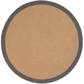 carpetfine Sisalteppich »Sisal« rund 5 mm Höhe mit farbiger Bordüre, Anti-Rutsch Rückseite, grau
