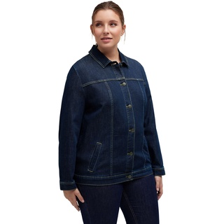 Ulla Popken Damen Jacket Jacke, Blue Denim, 50-52