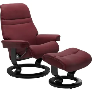 Stressless Stressless® Relaxsessel Sunrise (Set, Relaxsessel mit Hocker), mit Classic Base, Größe S, Gestell Schwarz rot