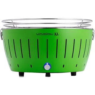 LotusGrill XL Limettengrün G435 der raucharme Holzkohlegrill/Tischgrill mit USB