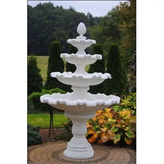 Springbrunnen Garten Teich Brunnen 218cm Steinbrunnen Gartenbrunnen Fontaine Neu - Weiß