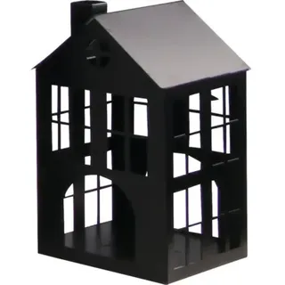 Laterne Lafiora Haus Metall H 18,5 cm schwarz