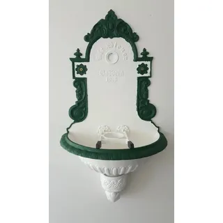 tomco Wandbrunnen Original Wiener Bassena ALU pulverbeschichtet weiss/grün - 49cm X 87cm X 25cm