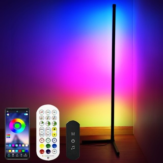 YOSION LED Stehlampe RGB Eckstehlampe, Musik Sync Farbwechsel Dimmbar Helligkeit USB-Stromversorgung für das Wohnzimmer,Spielzimmer, Schlafzimmer, Party-Deko