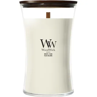 Woodwick White Teak Duftkerze 610 g weiß