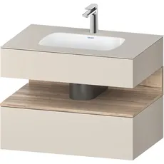 Duravit Qatego Einbauwaschtisch mit Konsolenwaschtischunterbau, 800x550x600mm, Nische Eiche Mamoriert, QA4785055, Farbe: Taupe Supermatt/mit Nischenbeleuchtung