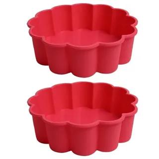 CUEMOON 2 Pcs Silikon Backform, Kuchenform, Tortenformen, Gugelhupfform, Besondere Backform, für Küche, Torte, Brot, Backen, Pudding- Rose Form