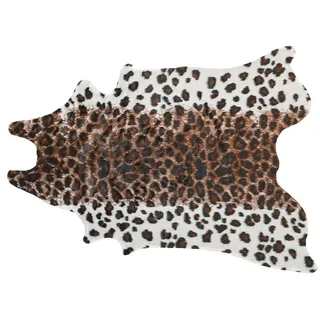Beliani Kunstfell-Teppich Bogong 200/150 cm , Braun, Schwarz, Weiß , Kunststoff , Tiere , Freiform , 150x200 cm , Teppiche und Böden, Teppiche, Schaffelle & Kuhfelle
