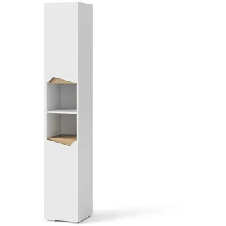 Vicco Badschrank Marelle, 30 x 180 cm mit Türen, und offenen Fächern, - Weiß