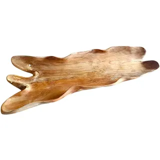 Ambia Home Dekoschale , Teakfarben , Holz , Teakholz , massiv , Holz , oval , 23x7x64 cm , Handmade in Indonesia , handgemacht , Dekoration, Dekoschalen