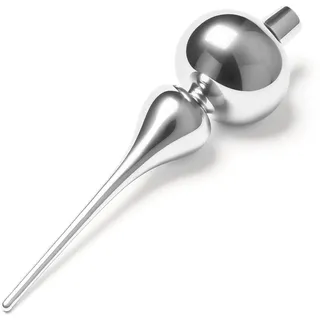 COM-FOUR com-four® Christbaumspitze in silberfarben glänzend, Weihnachtsbaumspitze aus echtem Glas für Weihnachten, Tannenbaumspitze für Ihren Christbaum, 28 cm