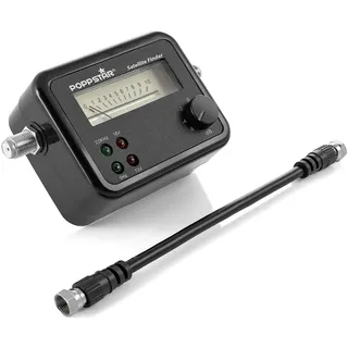Poppstar Satfinder (Sat Finder Messgerät Analog, Satelliten-Schüssel exakt Ausrichten) mit 19,5cm Verbindungskabel
