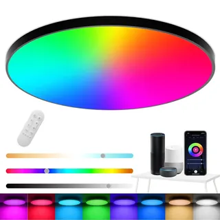 eregou RGB LED Deckenleuchte 24W 2400LM Dimmbar blau/lila