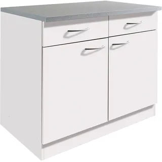 WIHO KÜCHEN Unterschrank Kiel 100 x 50 x 85 cm Weiß