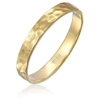 KUZZOI Herrenring gehämmert, 375er Gelbgold" Gr. 64, gold, Fingerringe, Herren, 64, Gelbgold 375, Silberring