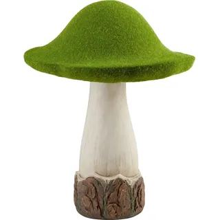 Deko-Pilz aus Polyresin und Kunstrasen Ø 35 cm x 48 cm Grün
