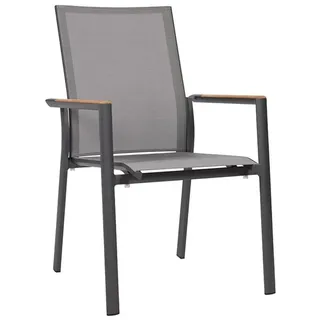 Stapelsessel Nashville eisengrau - Armlehne Teak