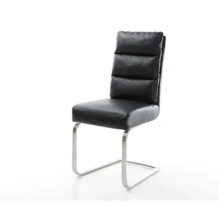 DeLife Freischwinger Pela-Flex Leder Schwarz