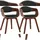 Armlehnenstuhl Stoff Walnuss/Schwarz 2er Set
