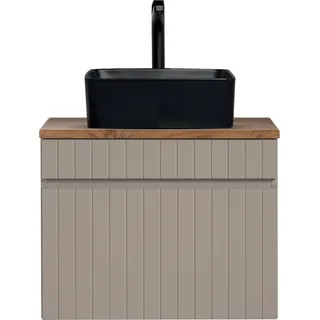 Waschtisch Unterschrank 60 cm Aufsatzwaschbecken IRAKLIO-56-CASHMERE Kaschmir Eiche Nb. B/H/T ca. 60,4/61,5/46 cm - Beige